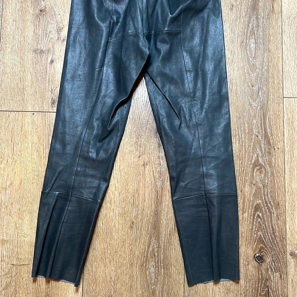 Sylvie Schimmel Gray Lamb Leather Leggings Size 38/6